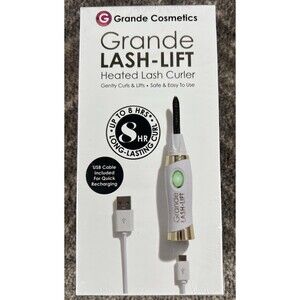 Grande Cosmetics LASH-LIFT Heated Lash Curler Long Lasting W/USB Cord NEW Sealed